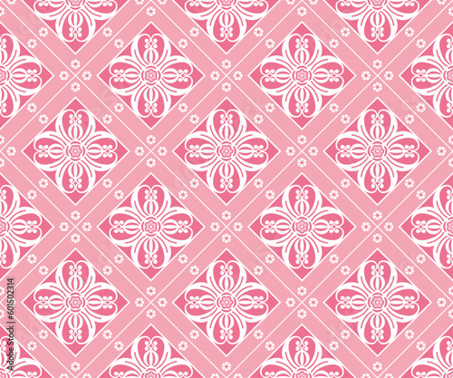 Seamless floral pattern. Pink repeating pattern. Floral print. Vector illustration.