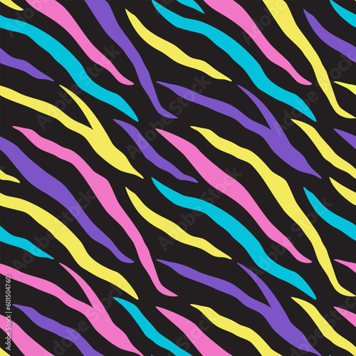 Abstract colorful zebra seamless pattern
