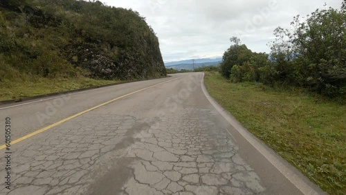 winter road in the mountains 