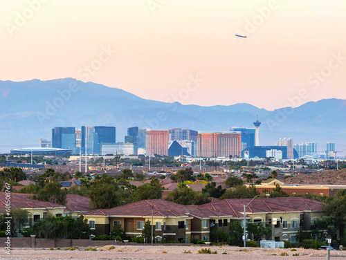 Las Vegas skyline looking from local park