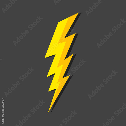 Install Lightning. Modern flat style vector illustration. Lightning bolt Lightning flash icon set. Flat style on a dark background. Vector.