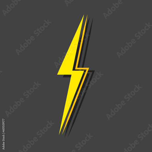 Install Lightning. Modern flat style vector illustration. Lightning bolt Lightning flash icon set. Flat style on a dark background. Vector.