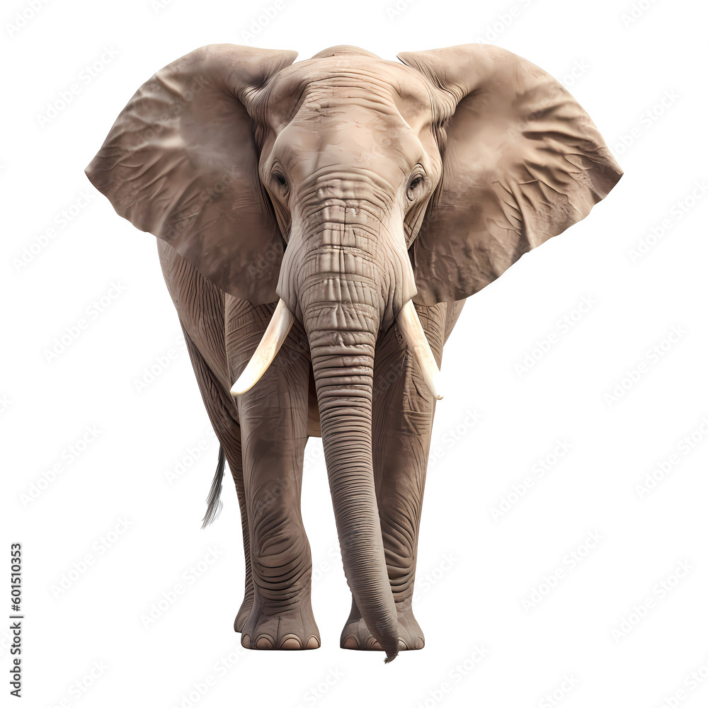 Fototapeta premium elephant isolated on white background. elephant png. Generative AI.