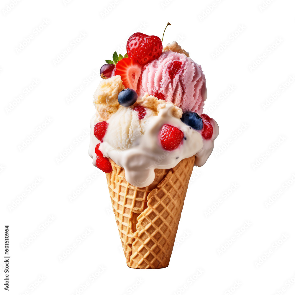 Sweet ice cream. Illustration AI Generative. Sweet ice cream. Illustration AI Generative.