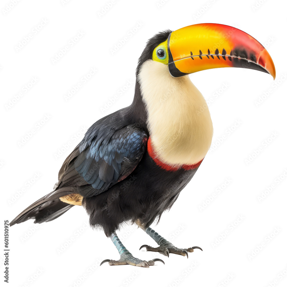 Toucan bird isolated. Illustration AI Generative. Toucan bird isolated. Illustration AI Generative.