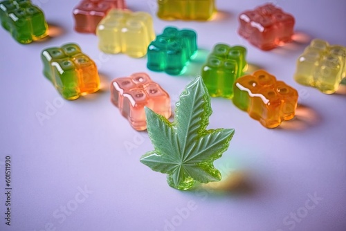 Hemp Gummies: THC Cannabis Edibles. Generative AI. © 0xfrnt