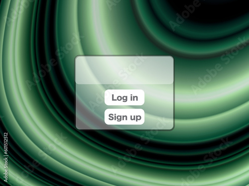 Login panel with window for usher name and password for website with colorful abstract background background