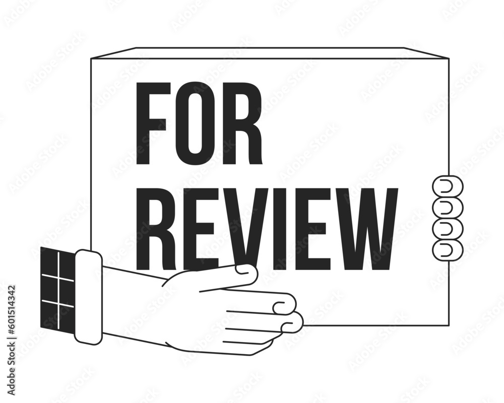 Review us bw concept vector spot illustration. Box for customer rating ...