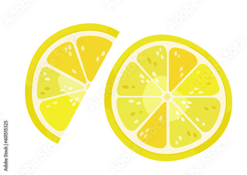Sliced lemon illustration isolated on a transparent background