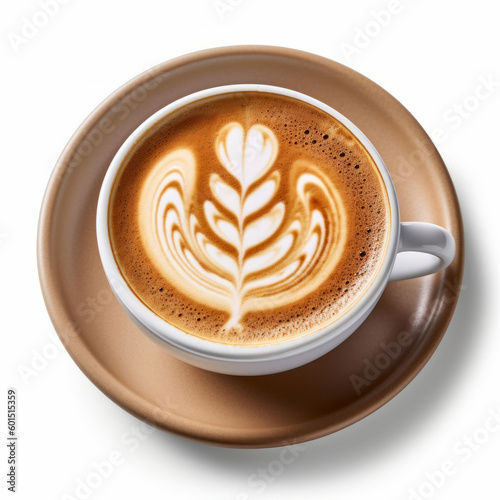 Latte coffe isolated. Illustration AI Generative.