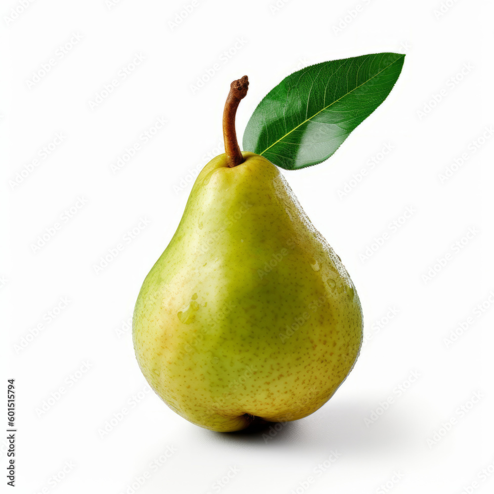 Green pear isolated. Illustration AI Generative Green pear isolated. Illustration AI Generative