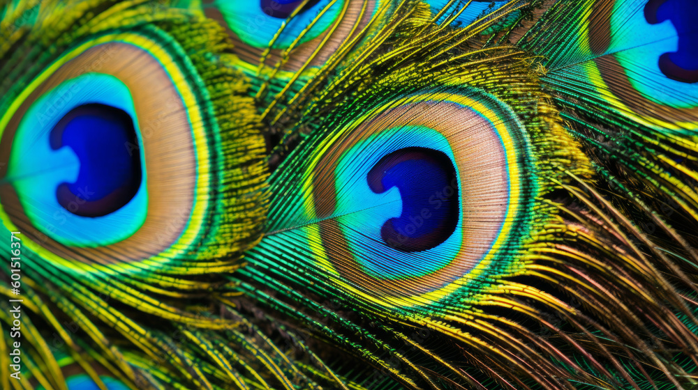 Obraz premium Peacock closeup. Illustration AI Generative.