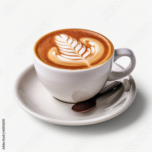 Latte coffee isolated. Illustration AI Generative.
