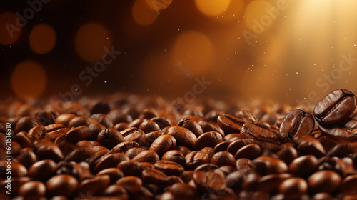 Coffee beans background. Illustration AI Generative.