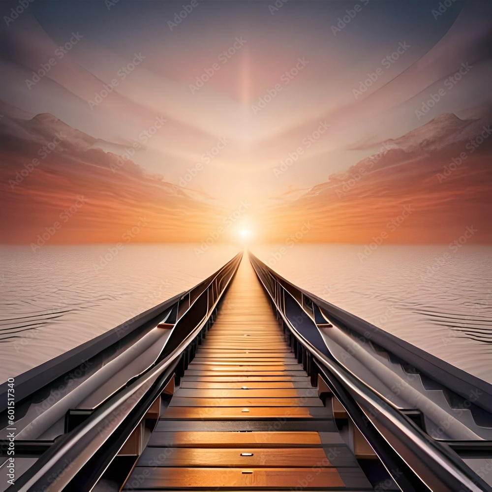 Obraz premium sunset on the pier