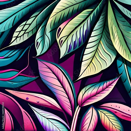 Vector  design  leaves  floral  purple