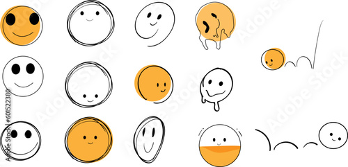 Yellow smiley face logo vector icon Face emoticons to decorate your cards, activities, illustrations and more.