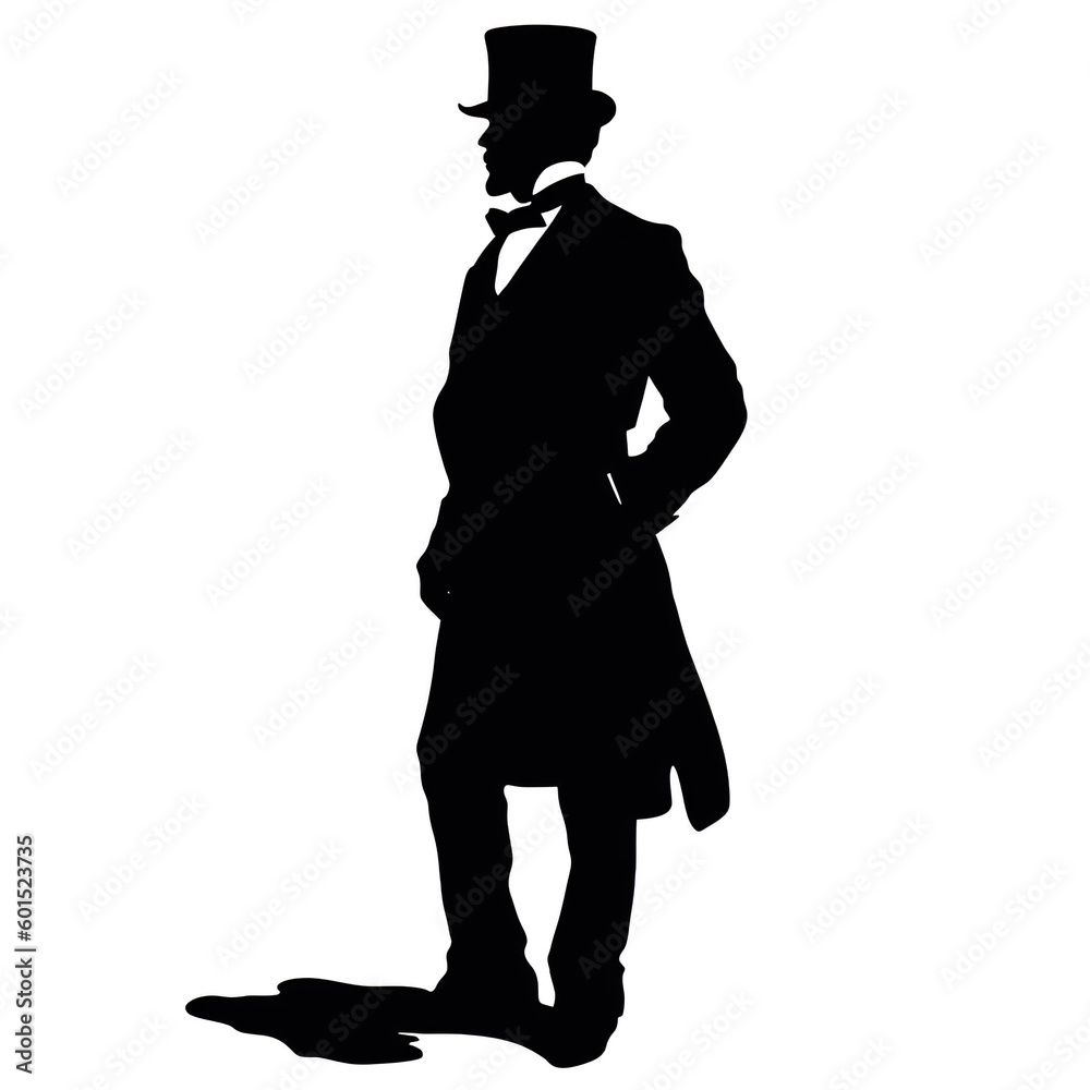 Man in hotsell top hat silhouette