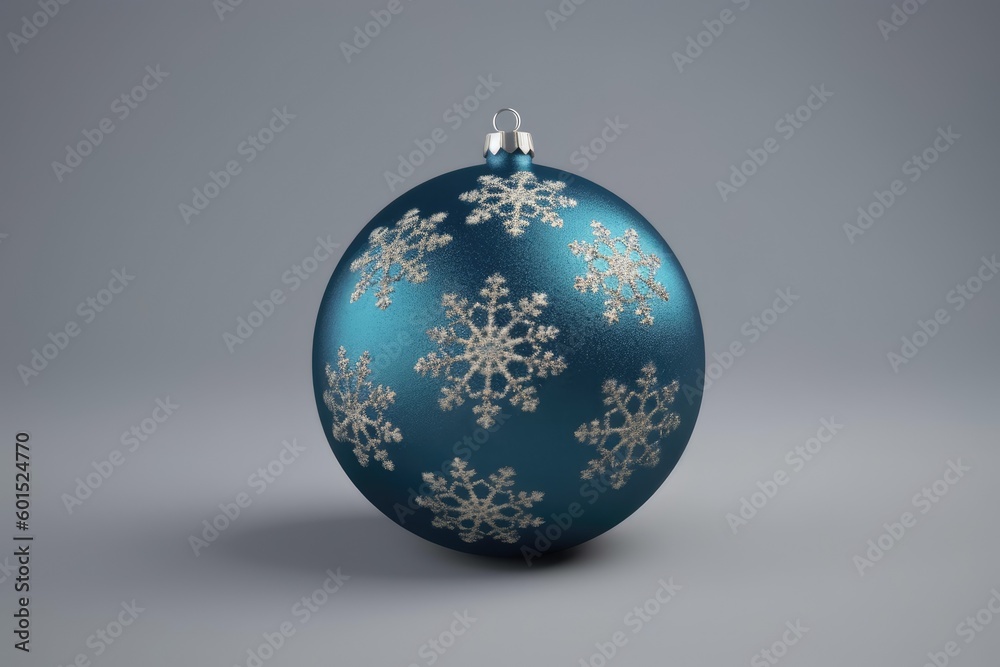 blue Christmas ornament with snowflakes Generative AI blue Christmas ornament with snowflakes Generative AI