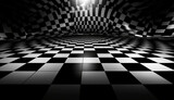 professional black and white background with various geometric elements. 3d space and space distortion. High quality illustration Generative AI