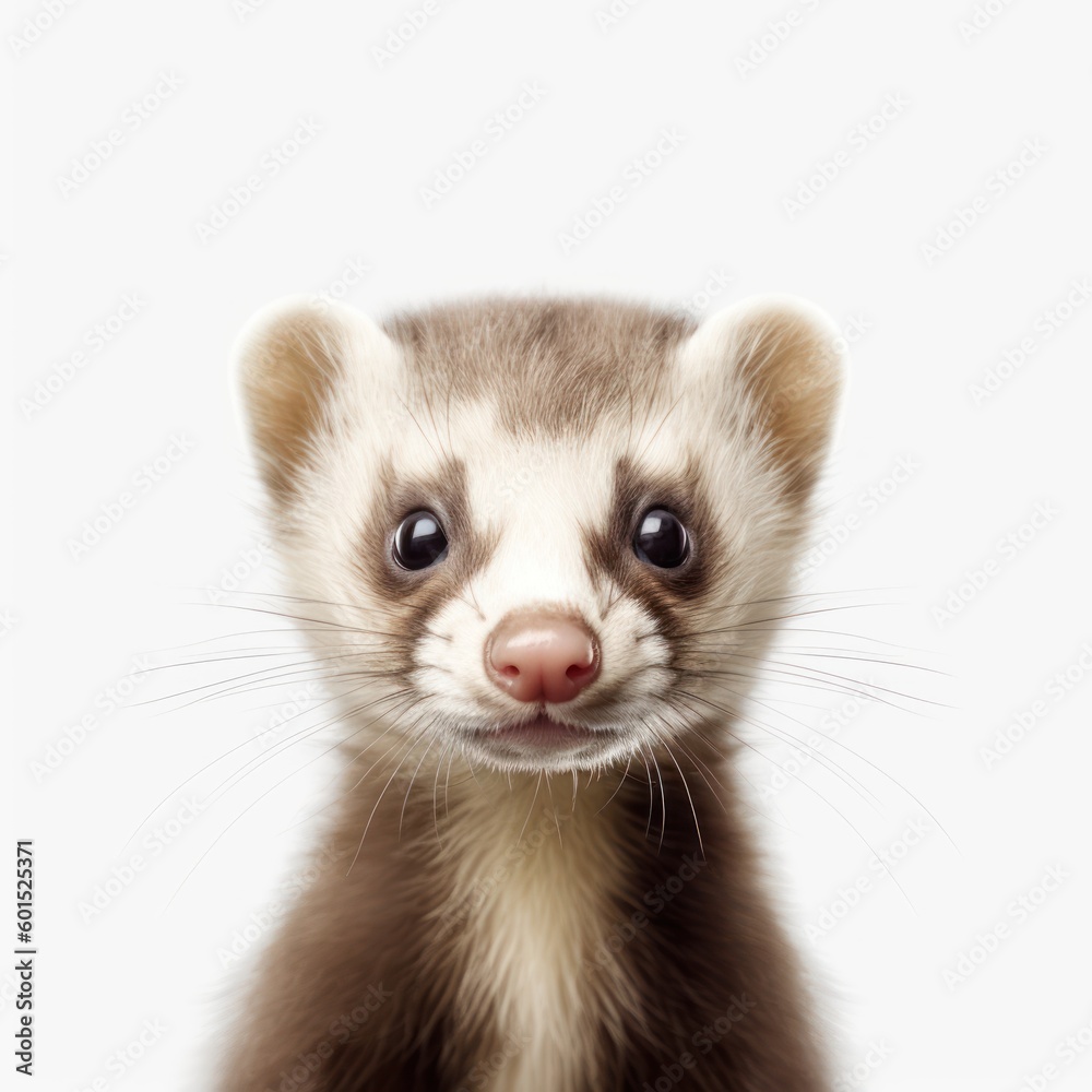 Fototapeta premium Adorable Portrait of a Baby Ferret Animal AI Generated