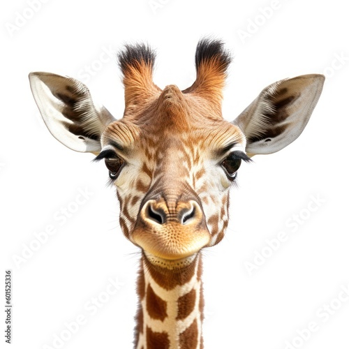 Adorable Portrait of a Baby Giraffe Animal for Print Nursery Children's Room Wall Art AI Generated