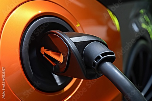 Closeup of electric car charging 