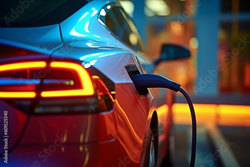 Closeup of electric car charging © Svante Berg