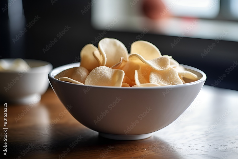 Prawn crackers in a bowl Prawn crackers in a bowl