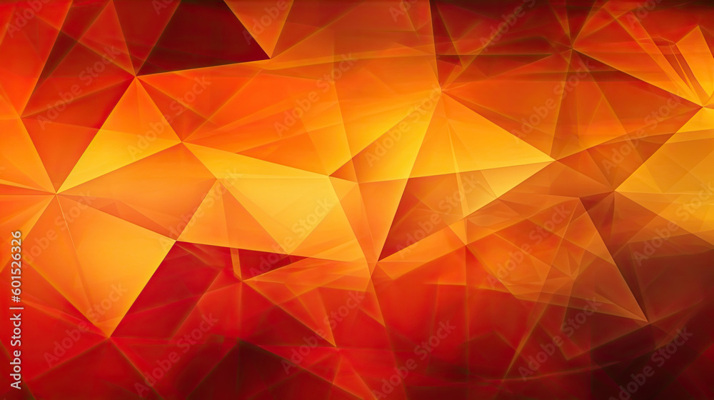 Abstract Expression: Exploring Geometric Forms in a Gradient of Yellow, Orange, and Red