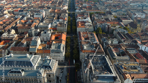 Photography Andrassy Avenue (Andrassy ut), most famous street of Budapest, Hungary