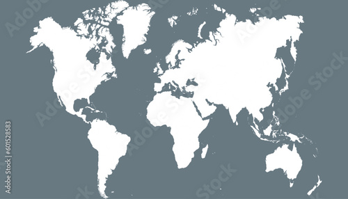 World map. Silhouette map. Color modern vector map. 