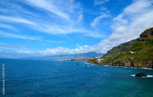 Beautiful view of Las Aguas, San Juan de la Rambla coastline with transparent turquoise blue ocean. Travel or summer vacation concept. © svf74