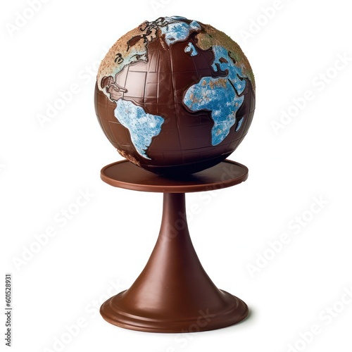 chocolate globe. chocolate day, world chocolate day. Generative AI