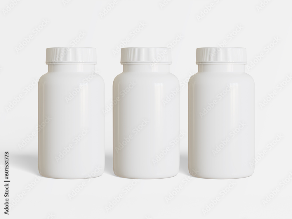 White bottle plastic with lid for pill or suplement White bottle plastic with lid for pill or suplement