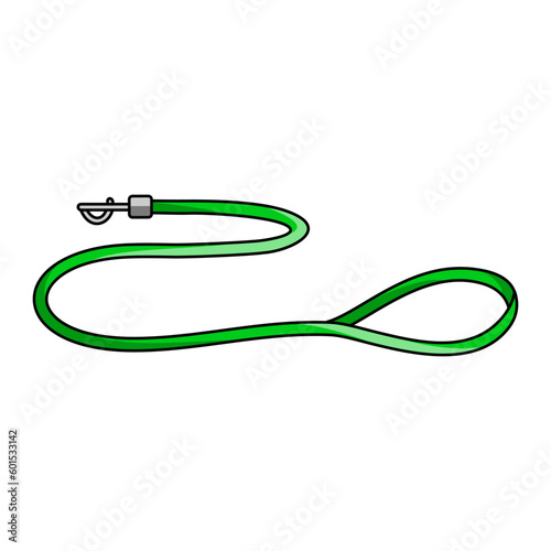Dog leash in cartoon style. Lead for a pet. Accessory for walking dogs and puppies. Colorful vector isolated illustration. Supplies and product for care domestic animals.