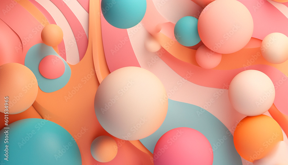 Professional background with different shapes in pastel colors. High quality Generative AI