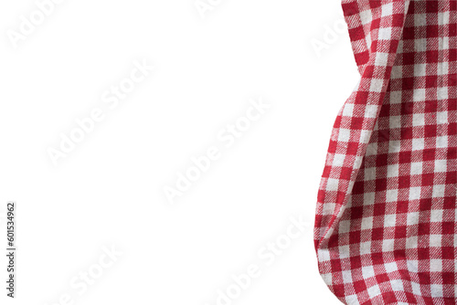 part of checkered napkin, untucked with transparencies, PNG format photo