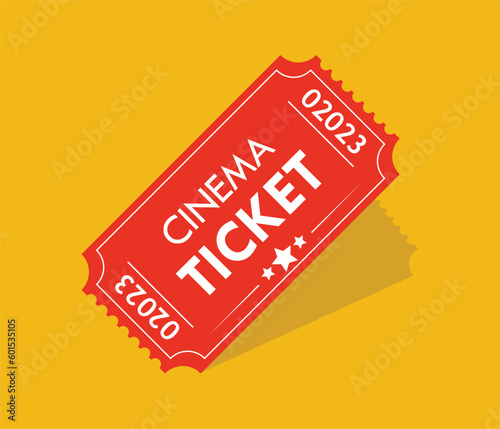 Cinema ticket icon, Movie show ticket vector icon