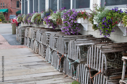 Lobster cages in a row. Candem, Maine