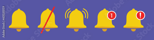Notification bell icon. Incoming inbox message. New message notofication icons collection. Alarm symbol vector icon