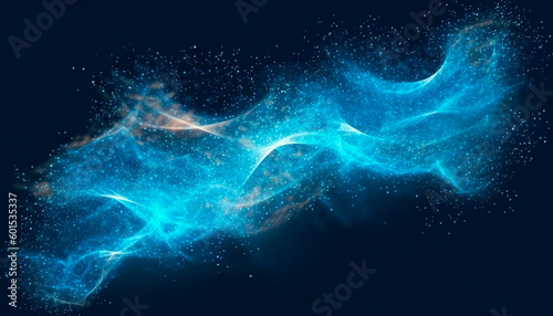 Blue sparks isolated on a black background. High quality. Generative AI © NeuroSky