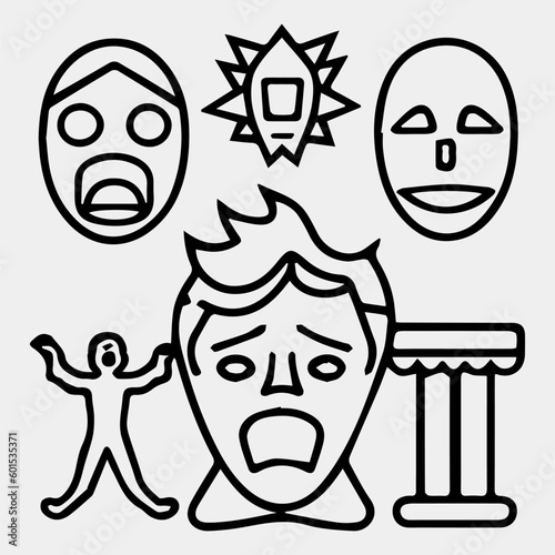 Amusement park silhouette. Carnival parks carousel attraction, fun rollercoaster and ferris wheel attractions vector icons set