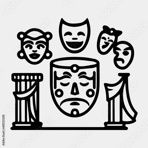 Amusement park silhouette. Carnival parks carousel attraction, fun rollercoaster and ferris wheel attractions vector icons set