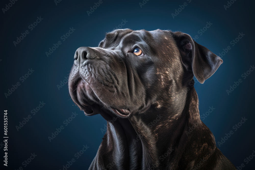 Generative AI. Portrait of beautiful cane corso dog. close up