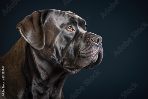 Generative AI. Portrait of beautiful cane corso dog. close up photo