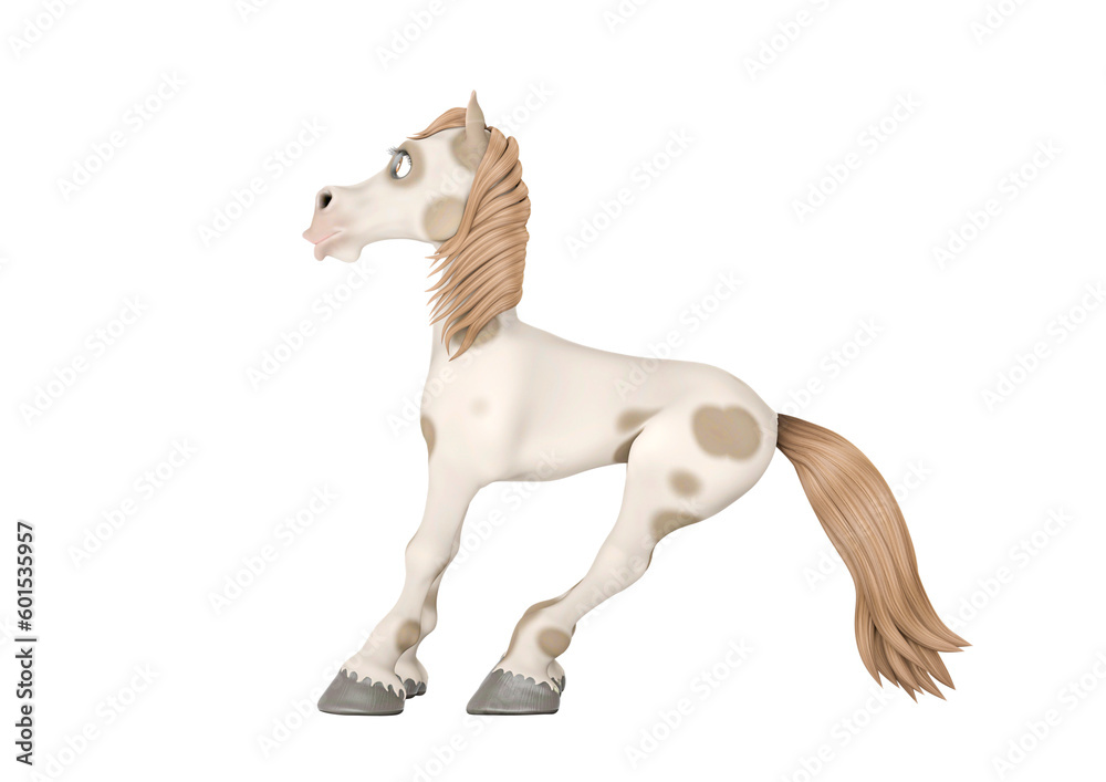 horse cartoon is stoping in side view horse cartoon is stoping in side view