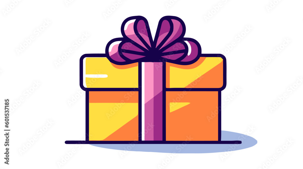 Gift box with ribbon line icon, outline vector sign, linear style isolated on white Gift box with ribbon line icon, outline vector sign, linear style isolated on white