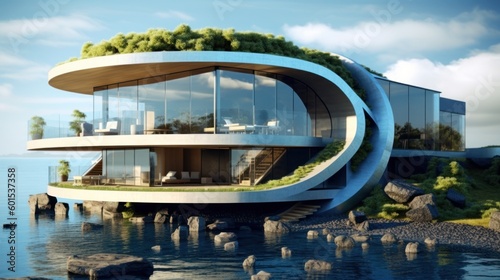 Wallpaper Mural Luxury House Design At Ocean Torontodigital.ca