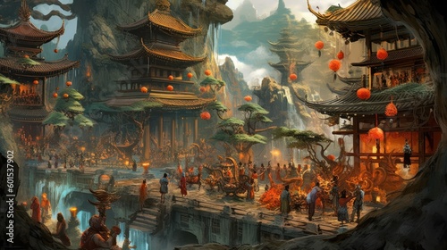 Chinese Fantasy Style Scene Game Art